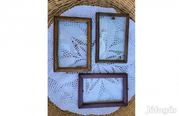 Régi kis képtartó keret 3 db
