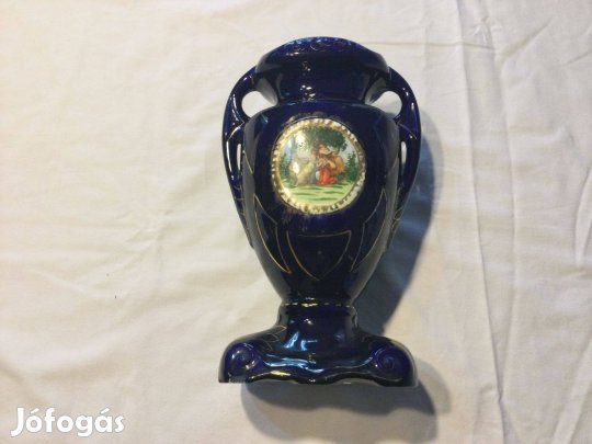 Régi kobaltkék Altwien porcelán Váza