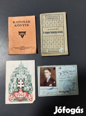 Régi könyvek, lapok, igazolványok