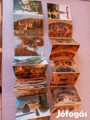 Régi leporelló harmonika képeslap csomag Magyar városok