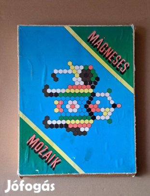Régi mágneses mozaik kirakó játék eredeti dobozában