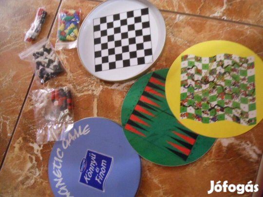 Régi magnetic game danone uti mágneses fémdobozos játékszett