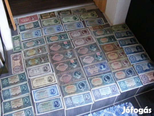 Régi magyar bankjegyek papírpénzek régiség Pengő Forint