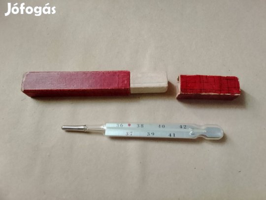 Régi magyar hagyományos lázmérő-Papír tokkal