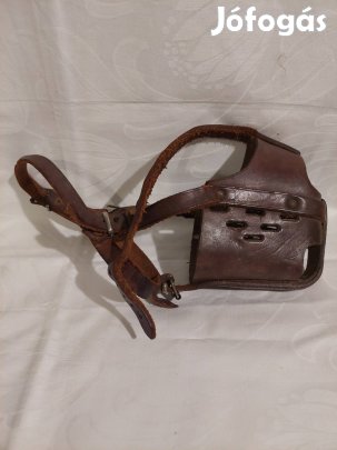 Régi marhabőr kutya szájkosár/dekoráció