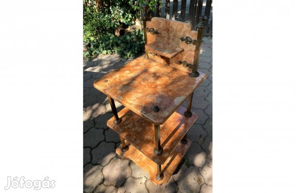 Régi márványlapos mosdóállvány antik fürdőszobai állvány