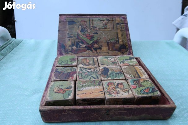 Régi mesekocka kirakó játék nosztalgikus
