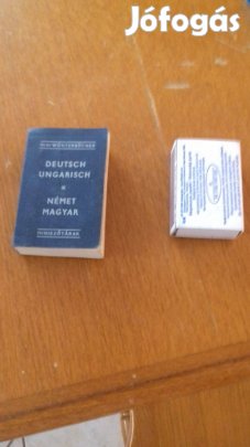 Régi mini szótár 5x7cm Német-Magyar bőrfedeles