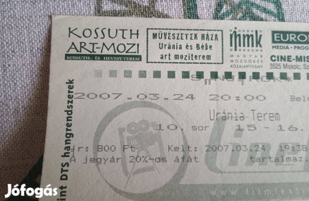 Régi mozijegy gyűjteménybe