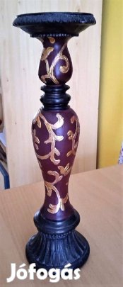 Régi nagy gyertyatartó arany-bordó színben