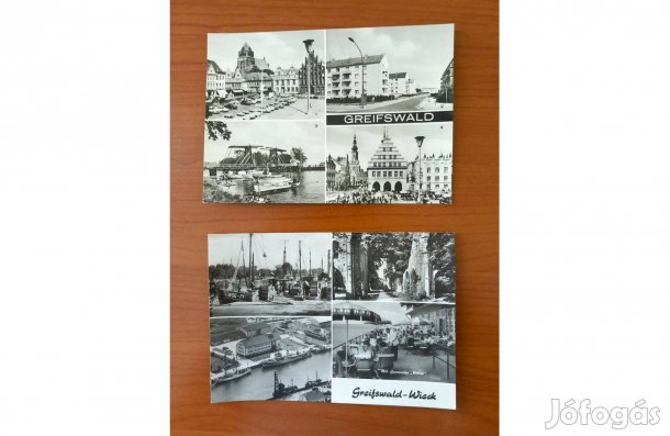 Régi német képeslap párban - Greifswald (1976)