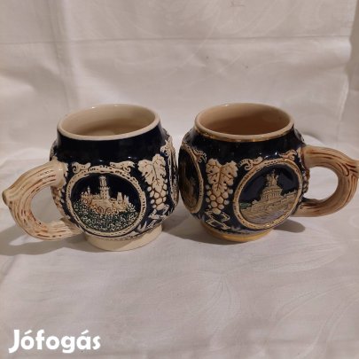 Régi német kerámia bögrék 2 db