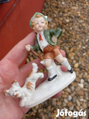 Régi német porcelán nipp figura jelzett