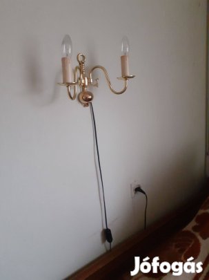 Régi neobarokk két gyertyás fali lámpa