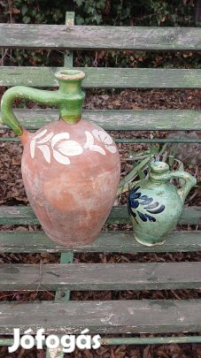 Régi népi kerámia csecses korsó csali korsó