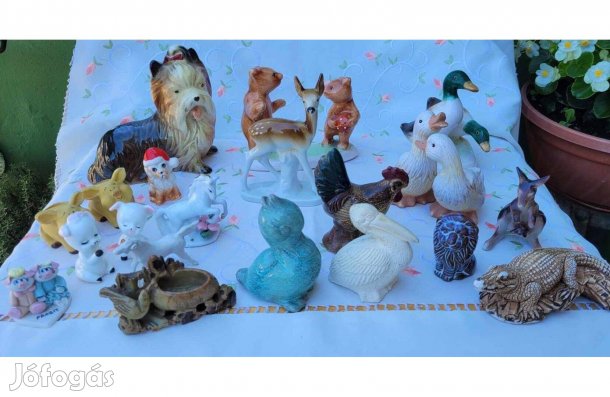Régi nipp , dísztárgy gyűjtemény -állatok 21 db