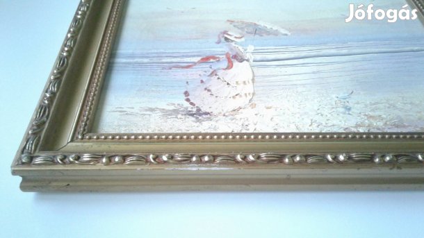 Régi olajfestmény díszes fakeretben
