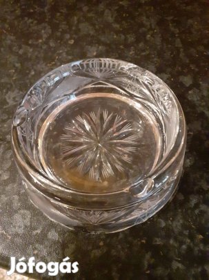 Régi ólomkristály nagy üveg hamutál átm 12cm