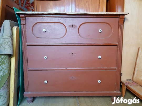 Régi ónémet fenyő komód sublót ruhásszekrény