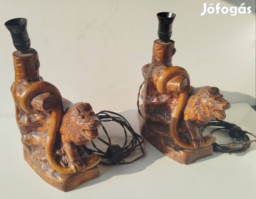 Régi oroszlános asztali lámpa párban
