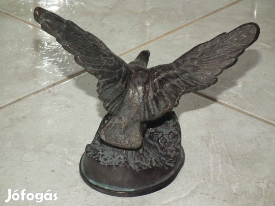Régi patinás bronz fajsúlyos Turul sas szobor turulmadár nr.4