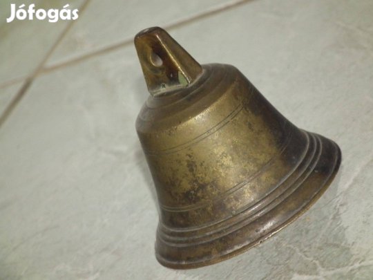 Régi patinás réz csengettyű harang kolomp