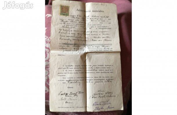 Régi pecsételt irat, dokumentum 1000 Ft /db