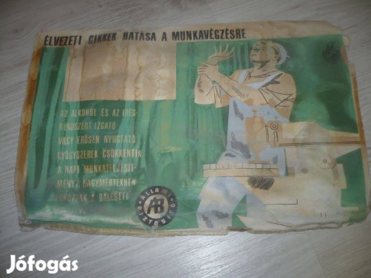 Régi plakát munkavégzés állami biztosító 49x32cm