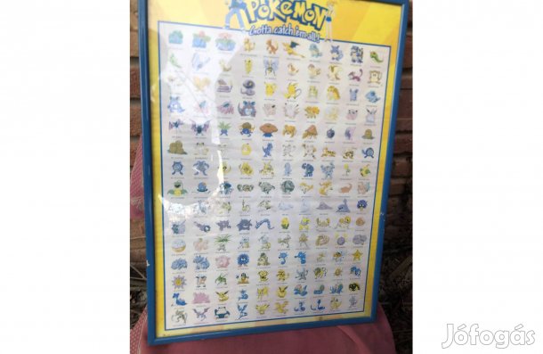Régi pokemon plakát üvegezett keretben 3500 Ft