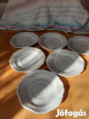 Régi porcelán csésze alátét 6 db Lengyel
