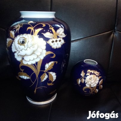 Régi porcelán kobalt váza vázák 2 db wallendorf