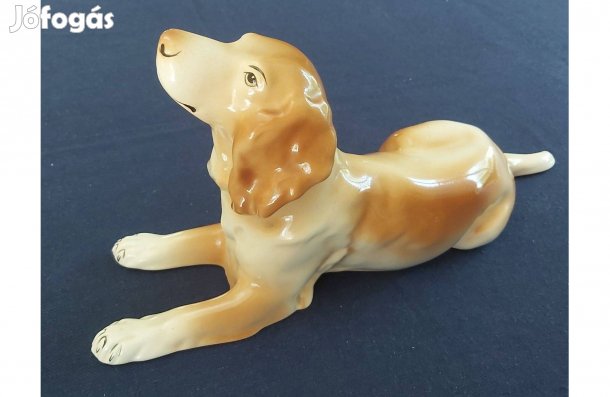 Régi porcelán kutya figura (35 x 18 cm)