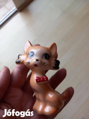 Régi porcelán nipp figura Orosz cica