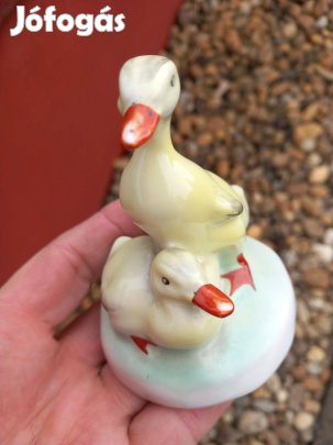 Régi porcelán nipp kacsa pár Aquincum