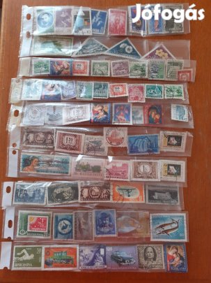 Régi posta futott bélyegek 10db/csomag 60-70-es évekből