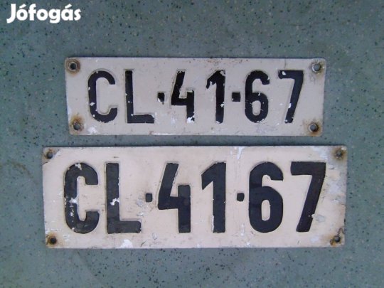 Régi rendszám pár régi rendszámtábla Magyar szoci korból
