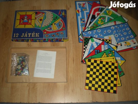 Régi retró 12 játék társas játék társasjáték hiánytalan Triál