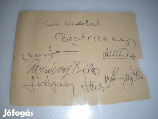 Régi retró Beatrice autogram 1978