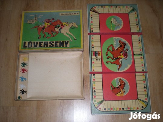 Régi retró Lóverseny társasjáték társas játék hiánytalan 3