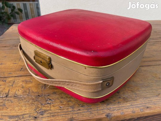 Régi retro Petti német táska lemezjátszó, vintage műszaki régiség