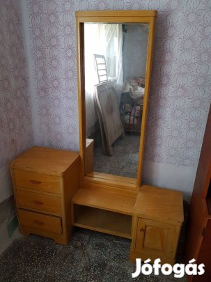 Régi retro antik tükrös szekény