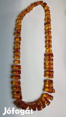 Régi retro borostyán nyaklánc 33 cm 2000 Ft