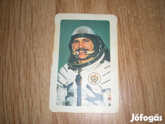 Régi retró magyar kártya zöld hetes kártyalap Farkas Bertalan képpel