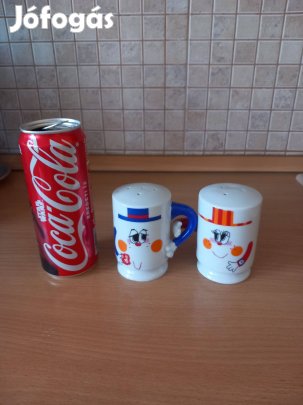 Régi,retro porcelán só-bors szóró pár
