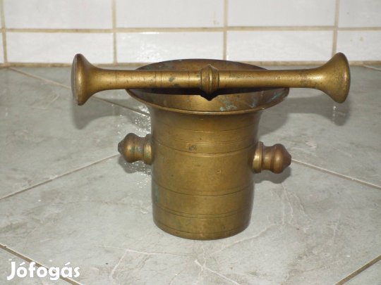 Régi réz mozsár rézmozsár törővel nr.4