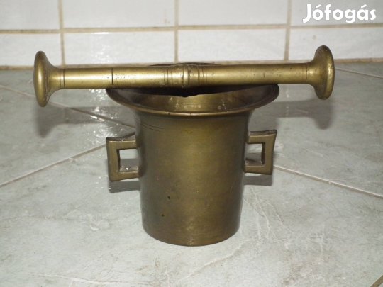 Régi réz mozsár rézmozsár törővel nr.5
