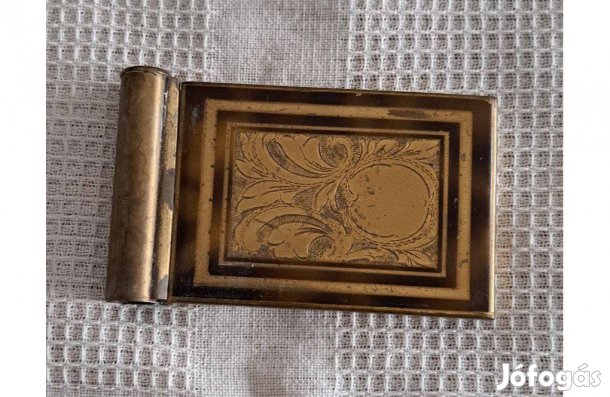 Régi réz púderes doboz, kompakt
