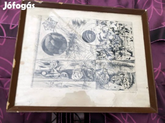 Régi rézkarc, falikép ,fa keretben 25000 Ft :Lenti