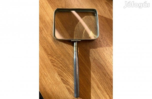 Régi rézkeretes négyszög alakú nagyító vintage