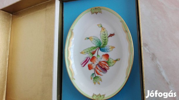 Régi ritka eredeti db Herendi porcelán tál dobozában